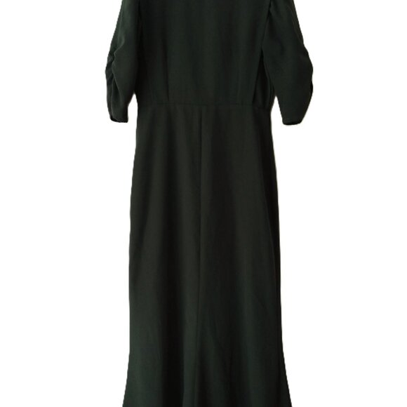Amish Mennonite Cape Dress 38"B 30"W Handmade Modest Dark Green Fishtail Bottom - Picture 2 of 14